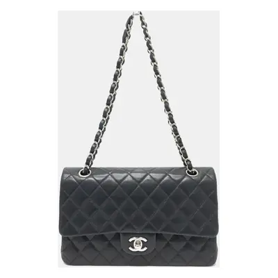 Chanel Black Leather Classic Double Flap Shoulder Bags