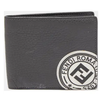 Fendi Grey Leather Roman Bifold Wallet