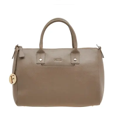 Furla Dark Beige Leather Medium Linda Tote