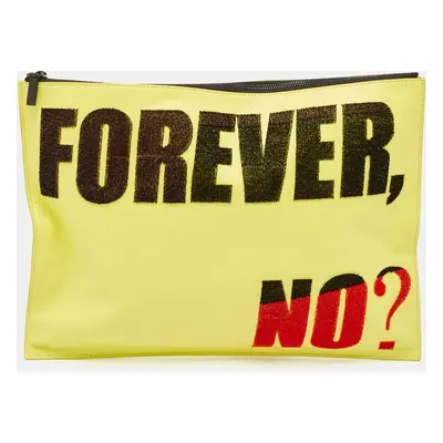 Kenzo Yellow Leather Oversized Forever No? Clutch