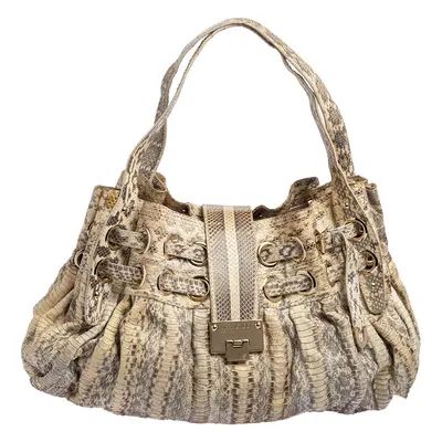 Jimmy Choo Grey/White Water Snake Ramona Shoulder Bag