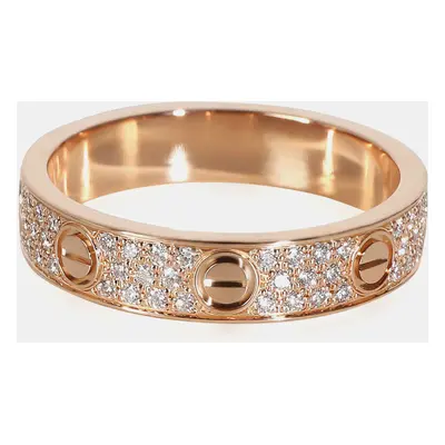 Cartier 18k Rose Gold Love Pave Diamond Band EU