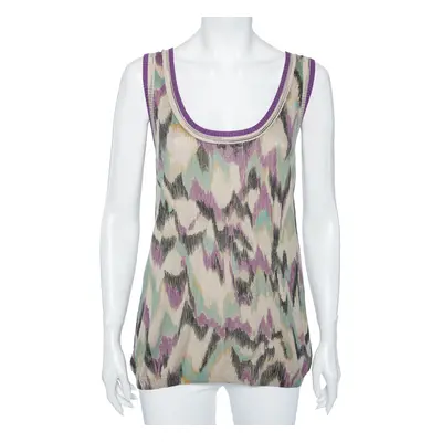 M Missoni Multicolored Patterned Knit Sleeveless Top