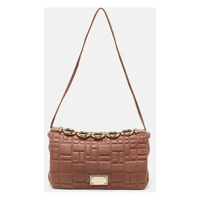 Dolce & Gabbana Old Rose Quilted Leather Miss Deco Shoulder Bag