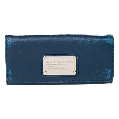 Marc by Marc Jacobs Blue Leather Flat Wallet