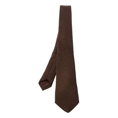 Etro Brown Cotton Silk Narrow Tie