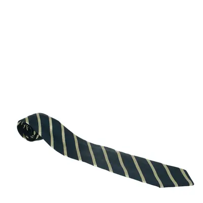 Giorgio Armani Black and Beige Striped Silk Tie