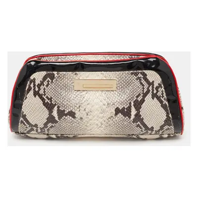 Giuseppe Zanotti Multicolour Python Embossed and Patent Leather Clutch