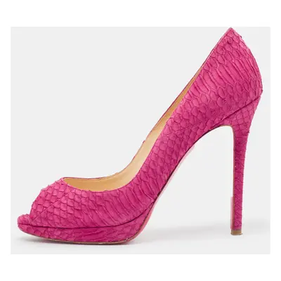 Christian Louboutin Pink Watersnake Nubuck Yolanda Pumps Size