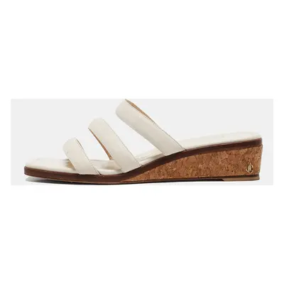 Jimmy Choo Cream Leather Slide Sandals Size