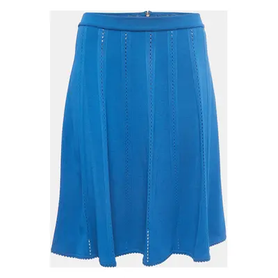 Elie Saab Blue Knit A-Line Skirt