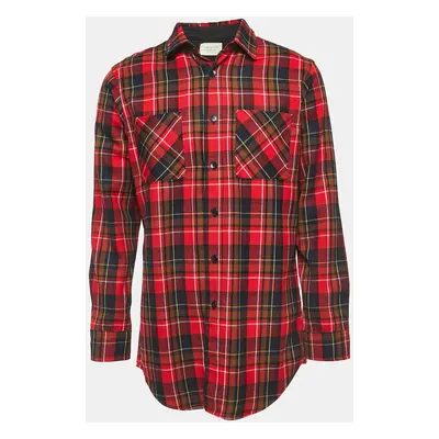 Fear of God Red Plaid Cotton Button Front Full Sleeve Shirt