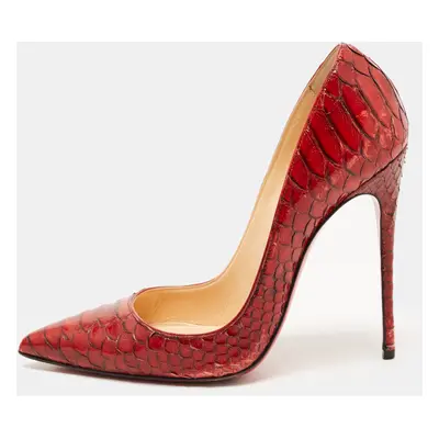 Christian Louboutin Red Python So Kate Pointed Toe Pumps Size 36.5