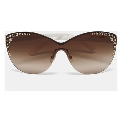 Versace Brown/White Gradient MOD.2152 Studded Cat Eye Sunglasses