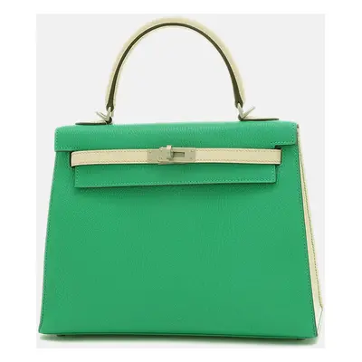 Hermes Mint Mushroom Matte Chevre Kelly Handbag