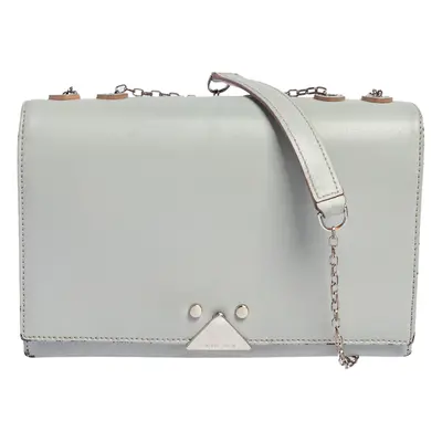 Emporio Armani Grey Leather Chain Shoulder Bag