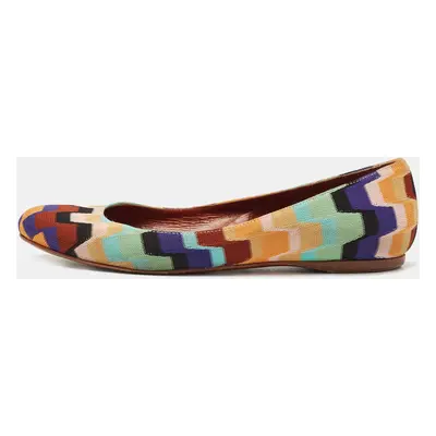 Missoni Multicolor Knit Fabric Ballet Flats Size