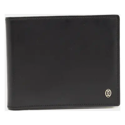 Cartier Black Leather Must De Cartier Bifold Wallet