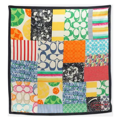 Coach Multicolor Printed Silk Patchwork Scarf