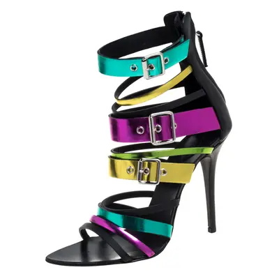 Giuseppe Zanotti Multicolor Leather Cage Sandals Size