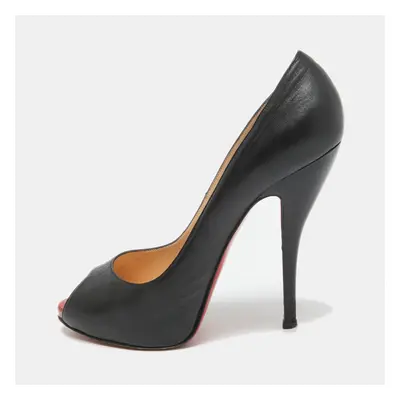 Christian Louboutin Black Leather Flo Pumps Size 38.5