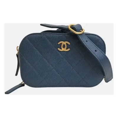 Chanel Blue Caviar Leather Belt Bag