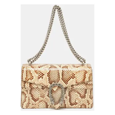 Gucci Beige/Brown Python Small Dionysus Crystals Shoulder Bag