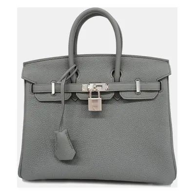 Hermes Grey Togo Leather Birkin Tote Bag