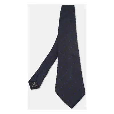 Valentino Navy Blue Silk Jacquard Tie