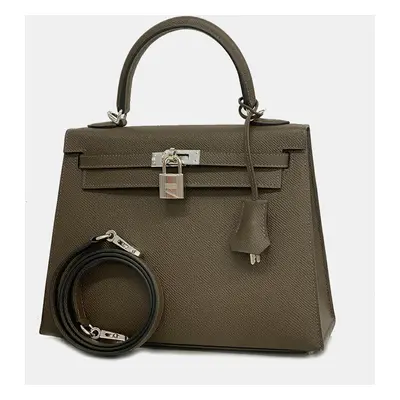 Hermes Vaux Epson Ecorse Kelly Engraved Handbag