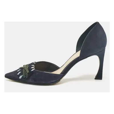 Dior Navy Blue Suede D'orsay Pumps Size