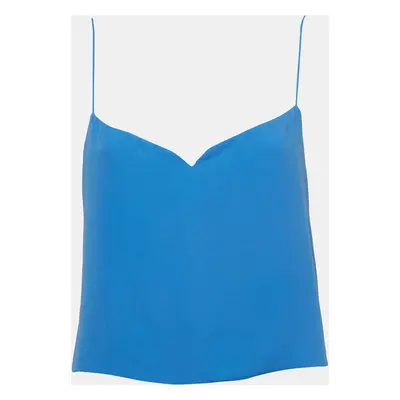 Kenzo Blue Crepe Sweetheart Neck Strappy Top