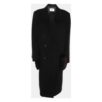 Fendi Black Wool Double Breasted Coat