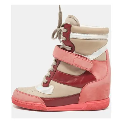 Marc by Marc Jacobs Multicolor Nubuck Leather Wedge Sneakers Size