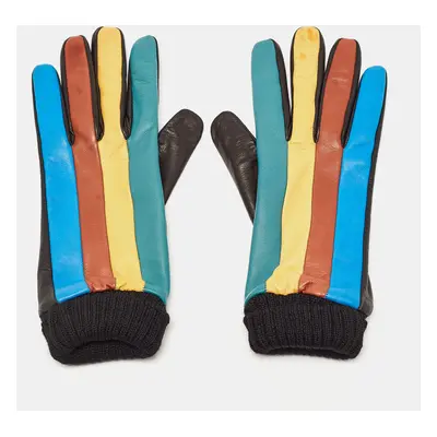 Missoni Multicolor Color Block Leather Gloves