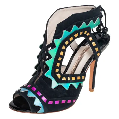 Sophia Webster Multicolor Suede And Leather Riko Cutout Sandals Size