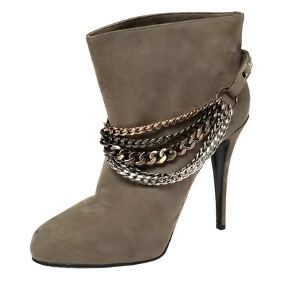 Le Silla Grey Nubuck Leather Ankle Boots Size