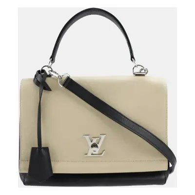 Louis Vuitton Black/Beige Leather Lockme II Shoulder Bag