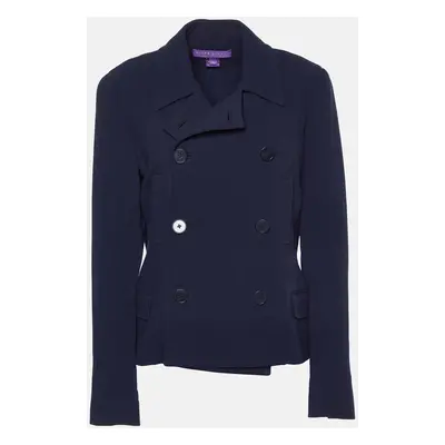 Ralph Lauren Navy Blue Wool Double Breasted Coat