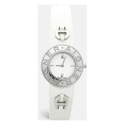 Aigner White Stainless Steel Leather Aversa A51200 Women's Wristwatch