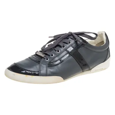 Dior Grey Patent Leather and Leather Low Top Sneaker Size