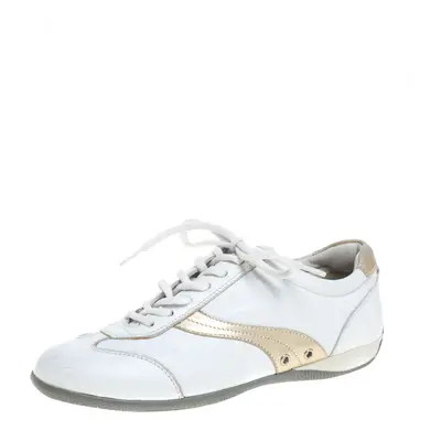 Prada Sports White Leather Lace Up Low Top Sneakers Size 35.5