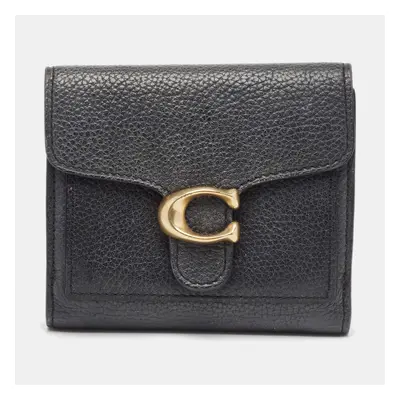 Coach Black Leather Tabby Compact Wallet