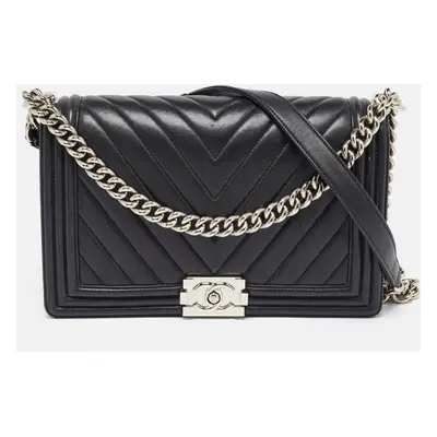 Chanel Black Quilted Leather New Boy Bag