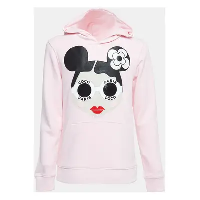 Nil+Mon Pink Sunglass Girl Patch Cotton Hoodie (12-14 Yrs)