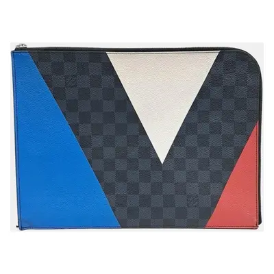 Louis Vuitton Blue Coated Canvas Damier Cobalt America's Cup Clutch Bag