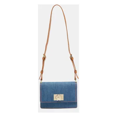 Furla Blue Denim Gerla Shoulder Bag