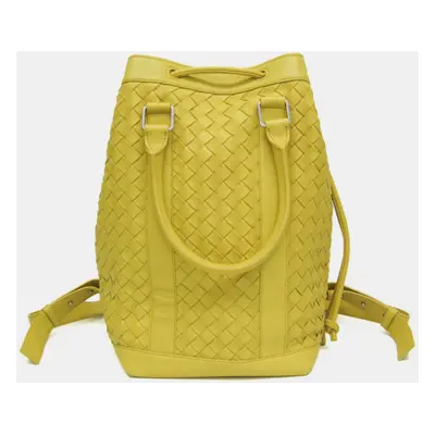 Bottega Veneta Yellow Intrecciato Leather Backpack