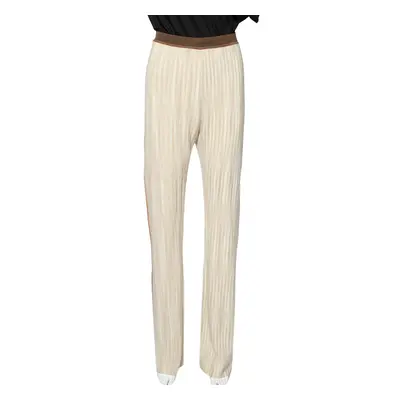 Missoni Beige Wool Side Stripe Detail Flared Leg Pants