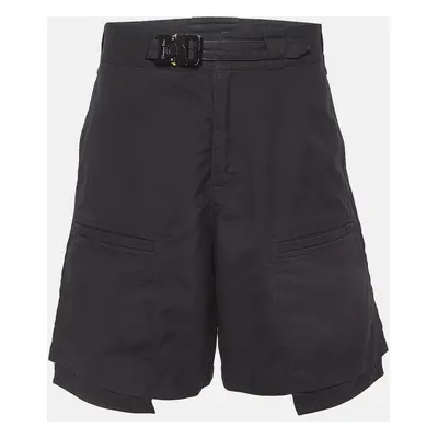 Dior Homme Black Cotton Belted Cargo Shorts